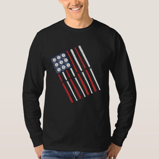 American Flag Billiards Shooting Pool  Pool Team T-Shirt (Vorderseite)