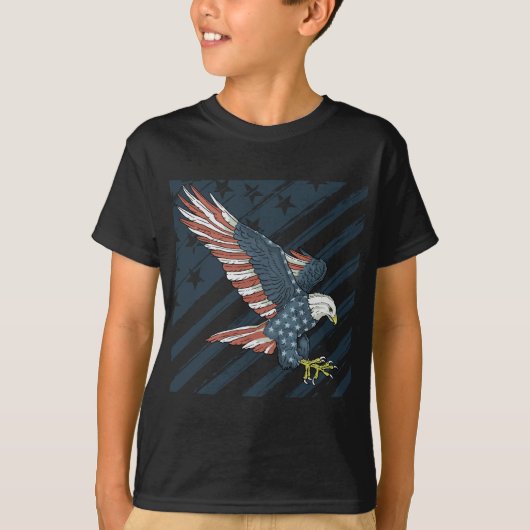 American Flag Bird US Patriotic Bald Eagle T-Shirt (Vorderseite)