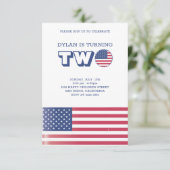 American Flag Birthday Einladung (Stehend Vorderseite)