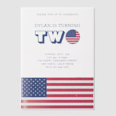 American Flag Birthday Pergament Einladungen (Vorderseite)