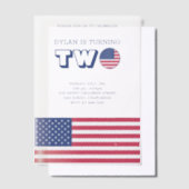 American Flag Birthday Pergament Einladungen (Versetzt)
