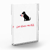 American Flag Black Lab Hunde Gott segne die USA Fotoblock (Links)