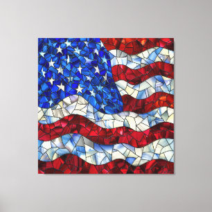 American Flag Bleiglas Canvas Print Leinwanddruck