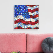 American Flag Bleiglas Canvas Print Leinwanddruck (Insitu (Wohnzimmer))