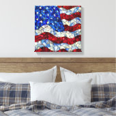 American Flag Bleiglas Canvas Print Leinwanddruck (Insitu (Schlafzimmer))