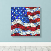 American Flag Bleiglas Canvas Print Leinwanddruck (Insitu (Holzboden))