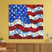American Flag Bleiglas Canvas Print Leinwanddruck (Insitu (Wohnzimmer))