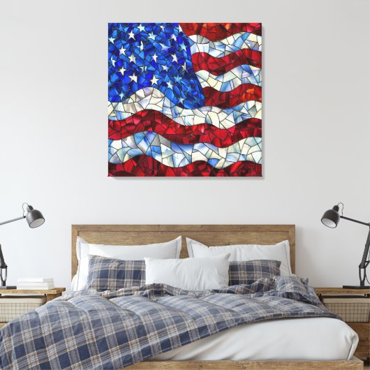 American Flag Bleiglas Canvas Print Leinwanddruck (Insitu (Schlafzimmer))