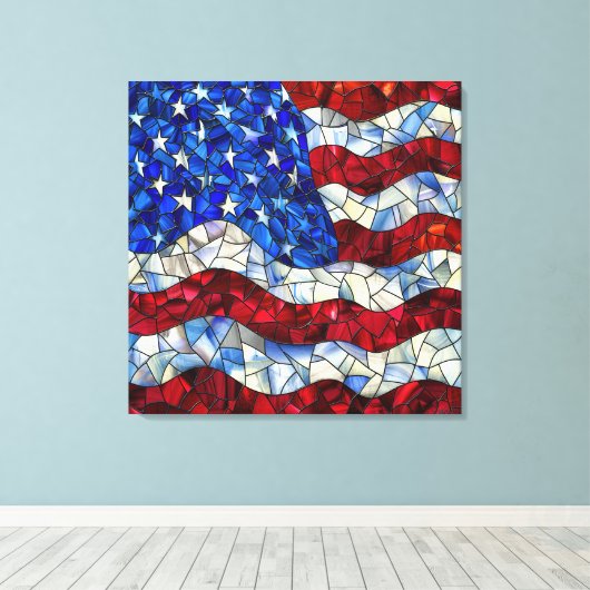 American Flag Bleiglas Canvas Print Leinwanddruck (Insitu (Holzboden))