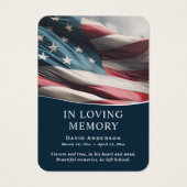 American Flag Blue Foto Memorial Gebet Cards (Vorderseite)