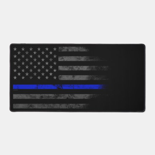 American Flag Blue Line First Responder Schreibtischunterlage (Vorderseite)