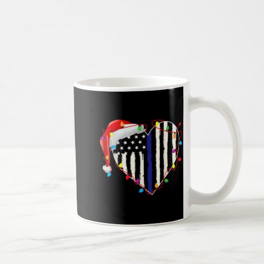 American Flag Blue Line Santa Hat Lice Christmas P Kaffeetasse (Rechts)