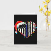 American Flag Blue Line Santa Hat Lice Christmas P Karte (Gelbe Blume)