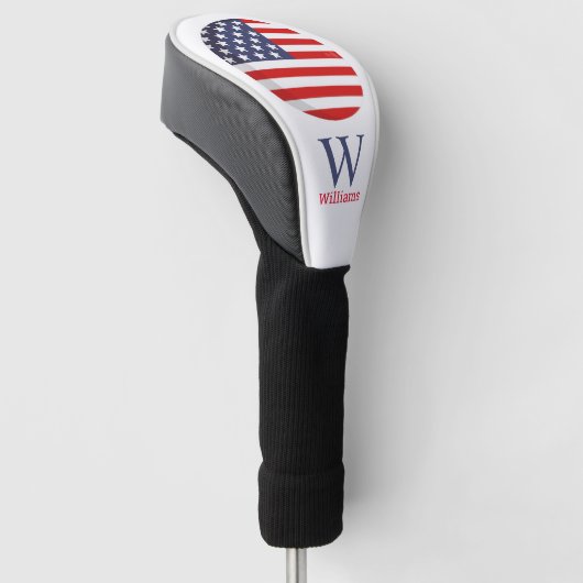 AMERICAN FLAG Blue Monogram Golf Head Cover Headcover (angewinkelt)