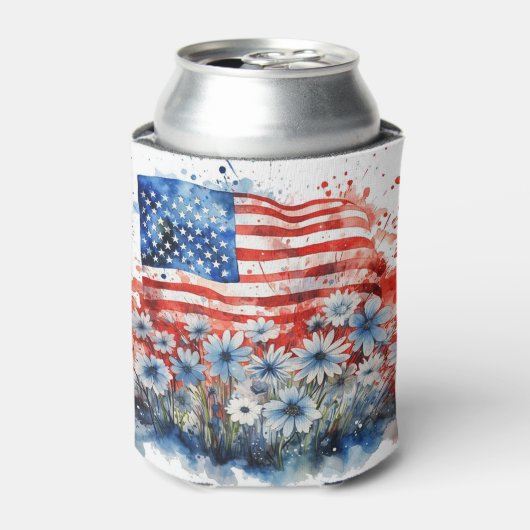 American Flag & Blume Dosenkühler (Kanne Vorderseite)