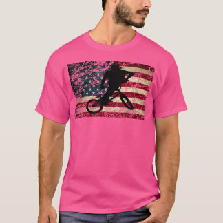 American Flag Bmx Usa Flag Bmx Rider T-Shirt