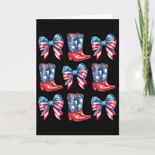 American Flag Boots und Schleifen 4. Juli Cowgirl  Karte