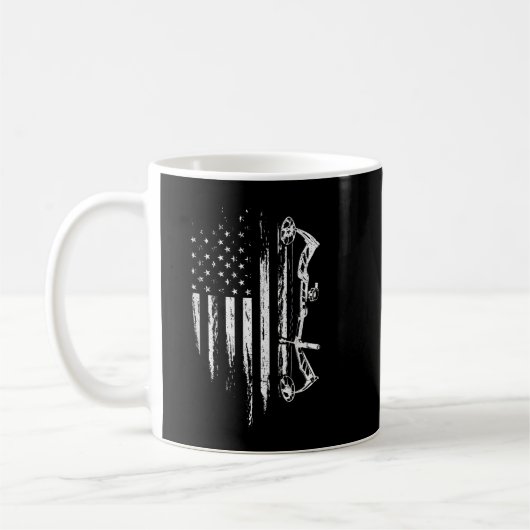American Flag Bowhunting Bow Bogengeschenk für Hir Kaffeetasse (Links)