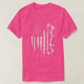 American Flag Bowhunting Bow Bogengeschenk für Hir T-Shirt (Design vorne)