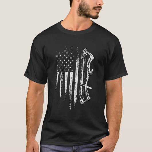 American Flag Bowhunting Bow Bogenschießen für die T-Shirt (Vorderseite)