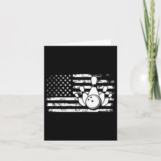American Flag Bowler Bowling Karte (Vorderseite)