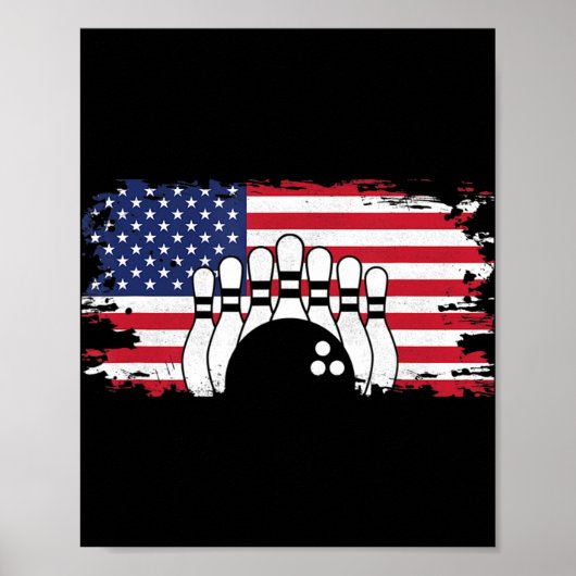 American Flag Bowling Apparel - Bowling Poster (Vorne)