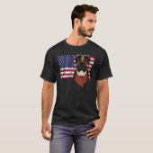 American Flag Boxer Dog Dad Mom Flag 4th Of July T-Shirt (Vorne ganz)