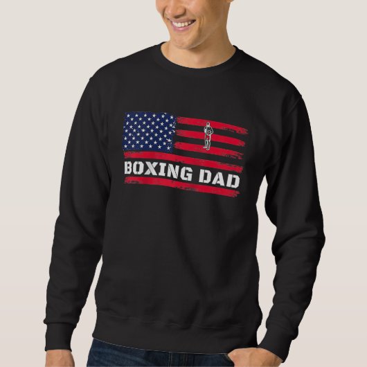 American Flag Boxing Dad Father's Day Raglan Baseb Sweatshirt (Vorderseite)
