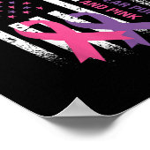 American Flag Breast Cancer and Domestic Violence Poster (Ecke)