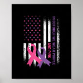 American Flag Breast Cancer and Domestic Violence Poster (Vorne)