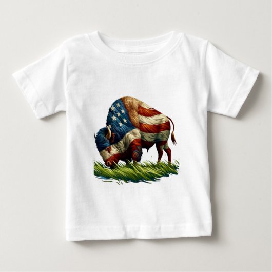 American Flag Buffalo Bison Baby T-shirt (Vorderseite)