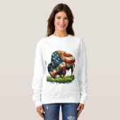 American Flag Buffalo Bison Sweatshirt (Vorne ganz)