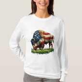American Flag Buffalo Bison T-Shirt (Vorderseite)