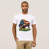 American Flag Buffalo Bison T-Shirt (Vorne ganz)