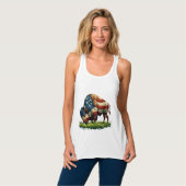American Flag Buffalo Bison Tank Top (Vorderseite Vollansicht)