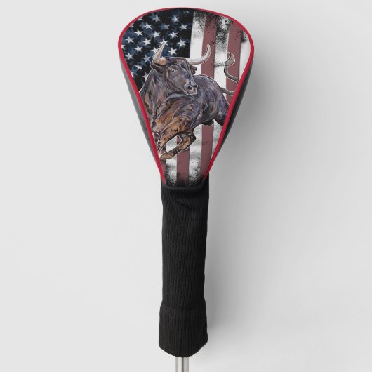 American Flag Bull Golf Headcover (Vorderseite)