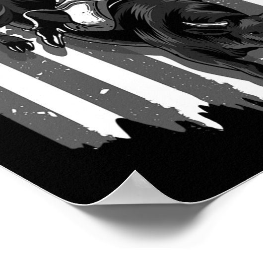 American Flag Bull Riding Cowboy 4. Juli Patri Poster (Ecke)