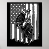 American Flag Bull Riding Cowboy 4. Juli Patri Poster (Vorne)