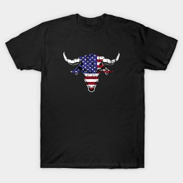 American Flag Bull T-Shirt