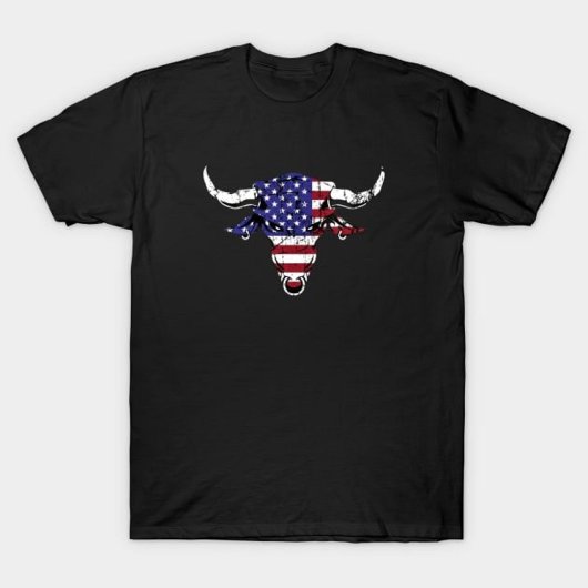 American Flag Bull T-Shirt