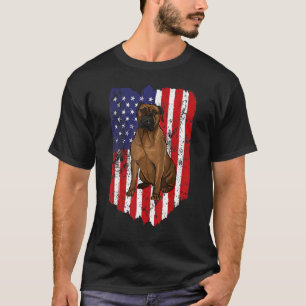 American Flag Bullmastiff 4. Juli USA T-Shirt
