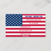 American Flag Business Card USA - Patriotic Design Visitenkarte (Vorderseite)