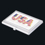 American Flag Business Card - USA Visitenkarten Dose<br><div class="desc">USA Flag Business Card Cases - USA - Flag - Patriotic - Unabhängigkeitstag - 4. Juli - Customizable - Choose / Add Your Unique Text / Color / Image - Make Your Special Gift - Resize and move or remove and add elements / image with customization tool. Sie können Designs...</div>