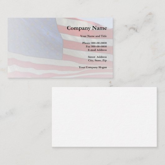 American Flag Business Card Visitenkarte (Vorne/Hinten)