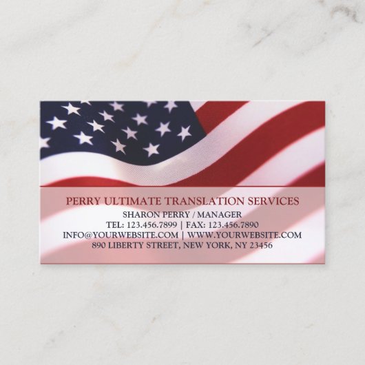 American Flag Business Card Visitenkarte (Vorderseite)