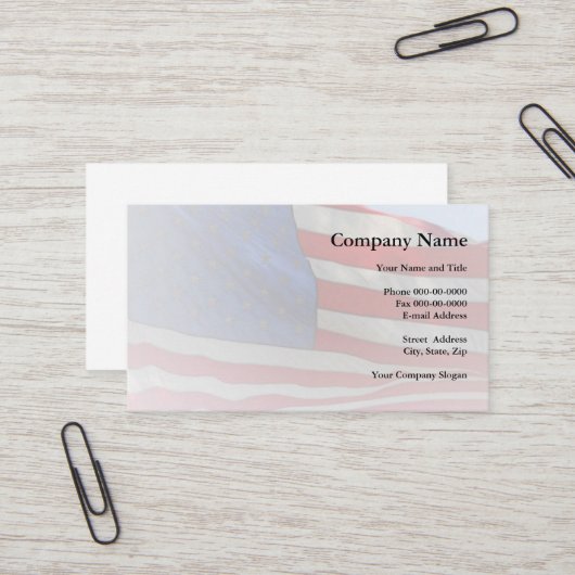 American Flag Business Card Visitenkarte (Vorderseite/Rückseite Beispiel)