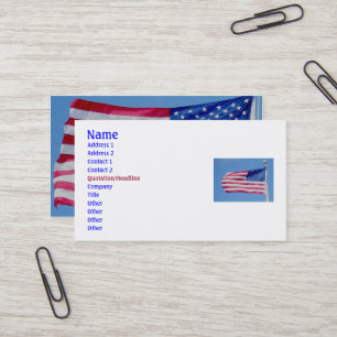 American Flag Business Card Visitenkarte