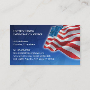 American Flag Business Card Visitenkarte