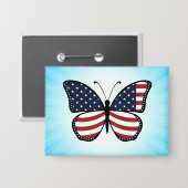 American Flag Butterfly Design-62615 Button (Vorderseite/Rückseite)
