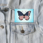 American Flag Butterfly Design-62615 Button (Insitu)